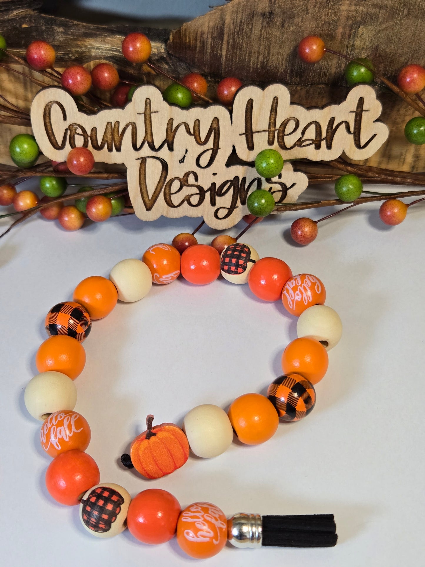 #043 Pumpkin Gingham Garland **πΆπππ 1 ππ πΊππππ**