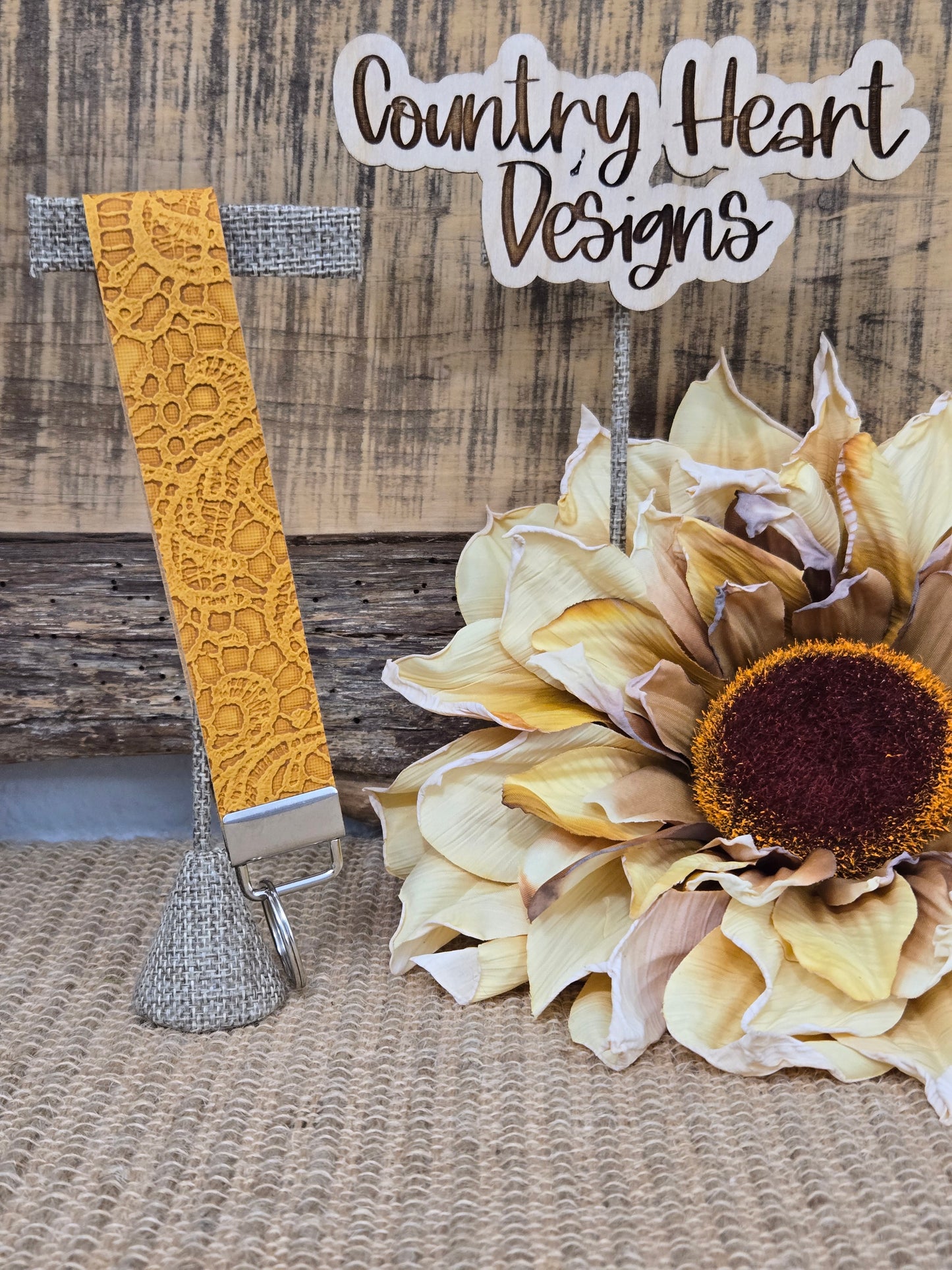 #201 Yellow Lace Keychain
