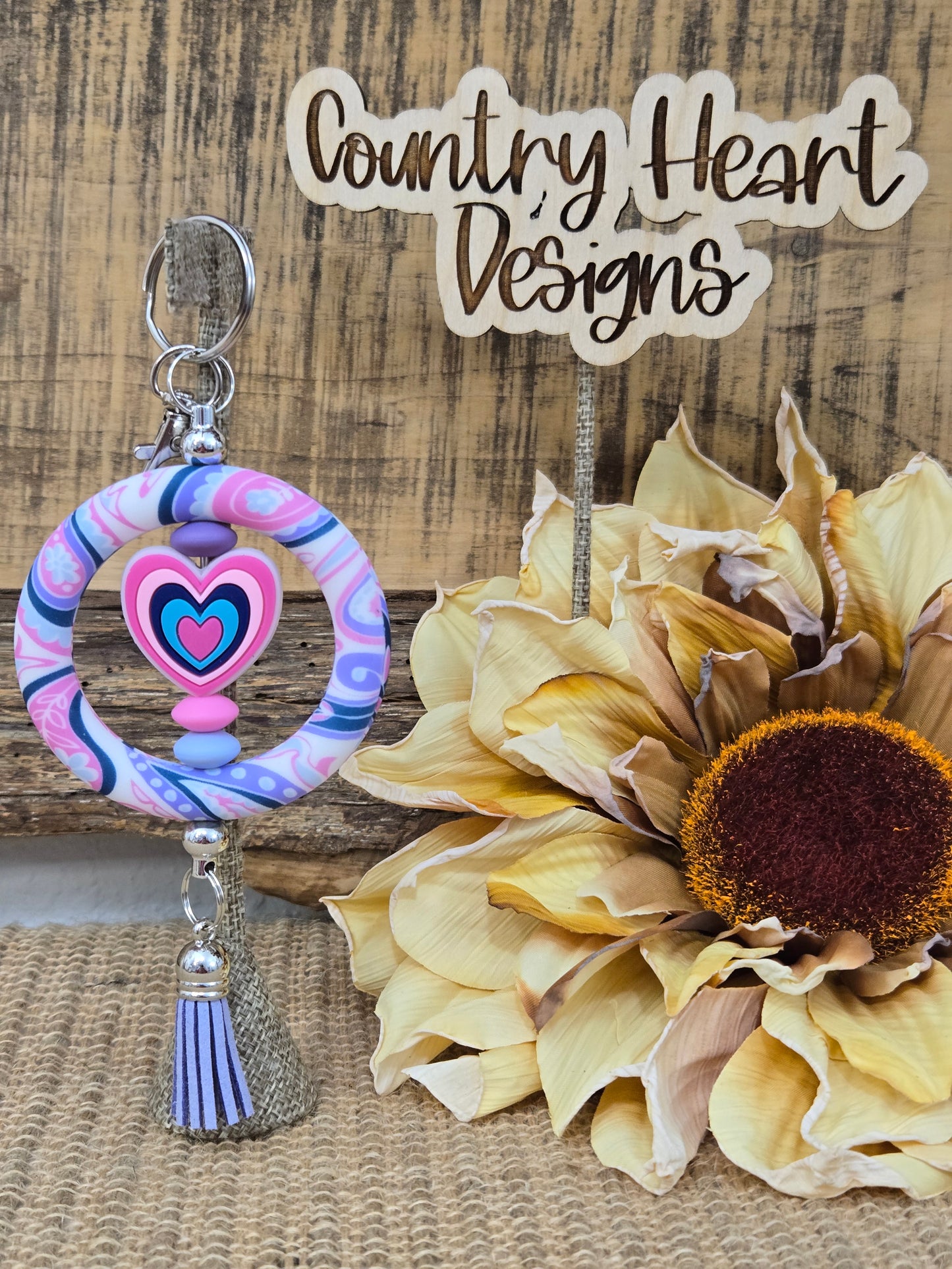 #214 Swirled Hearts Double Hoop Keychain **πΆπππ 1 ππ πΊππππ**