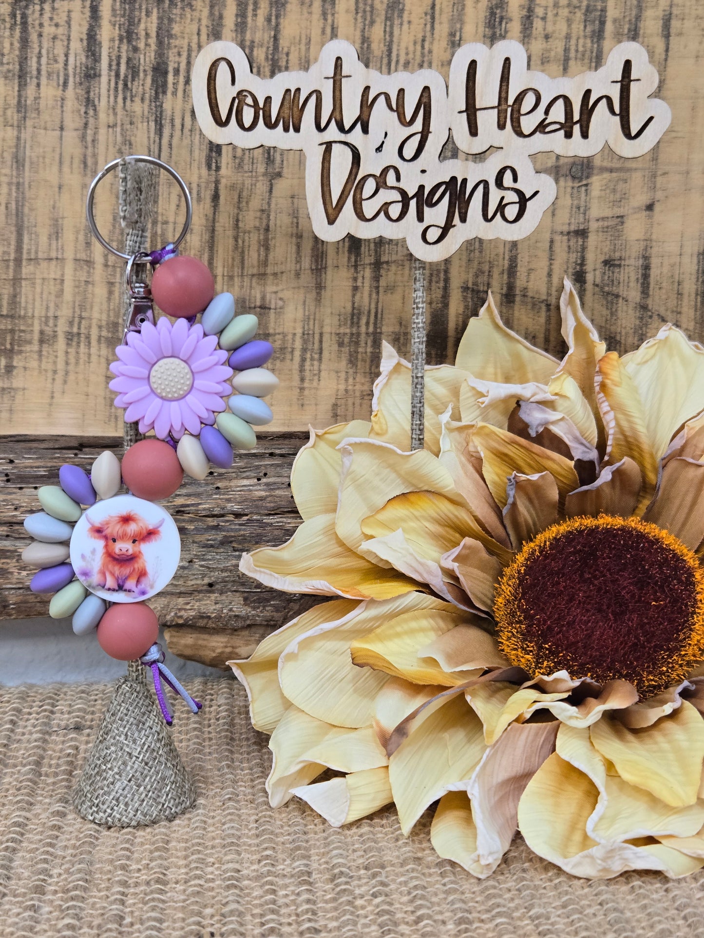 #257 Highland Cow Double Wave Keychain **πΆπππ 1 ππ πΊππππ**