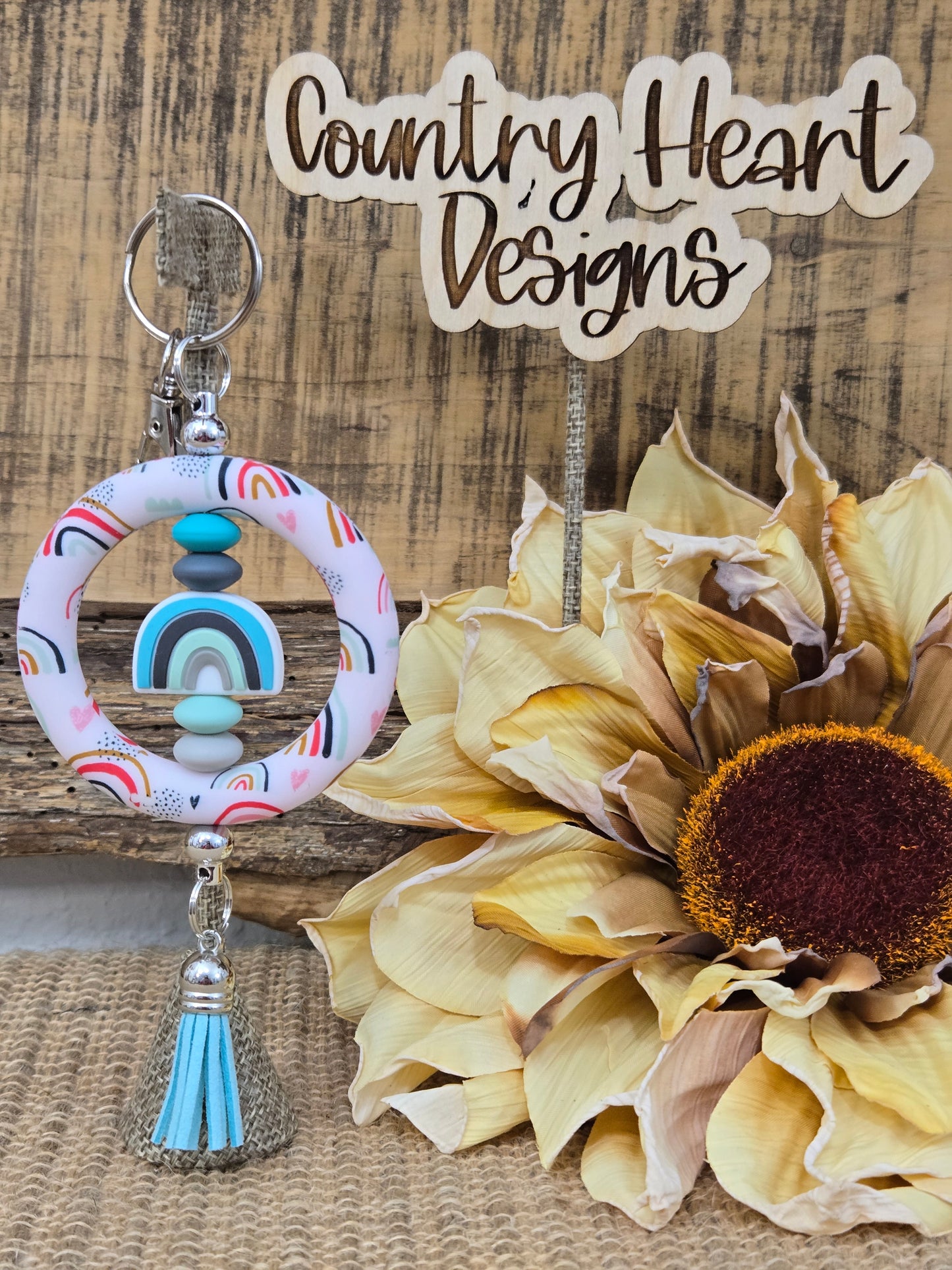 #274 Rainbows Double Hoop Keychain **πΆπππ 1 ππ πΊππππ**