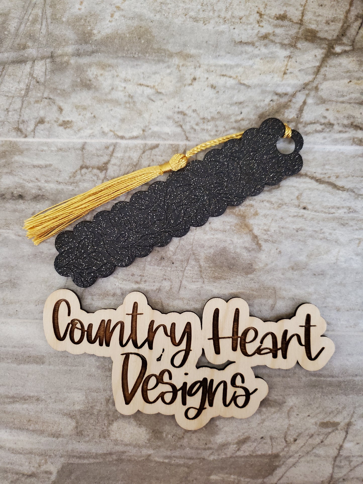 #335 Black Glitter Clay Bookmarks