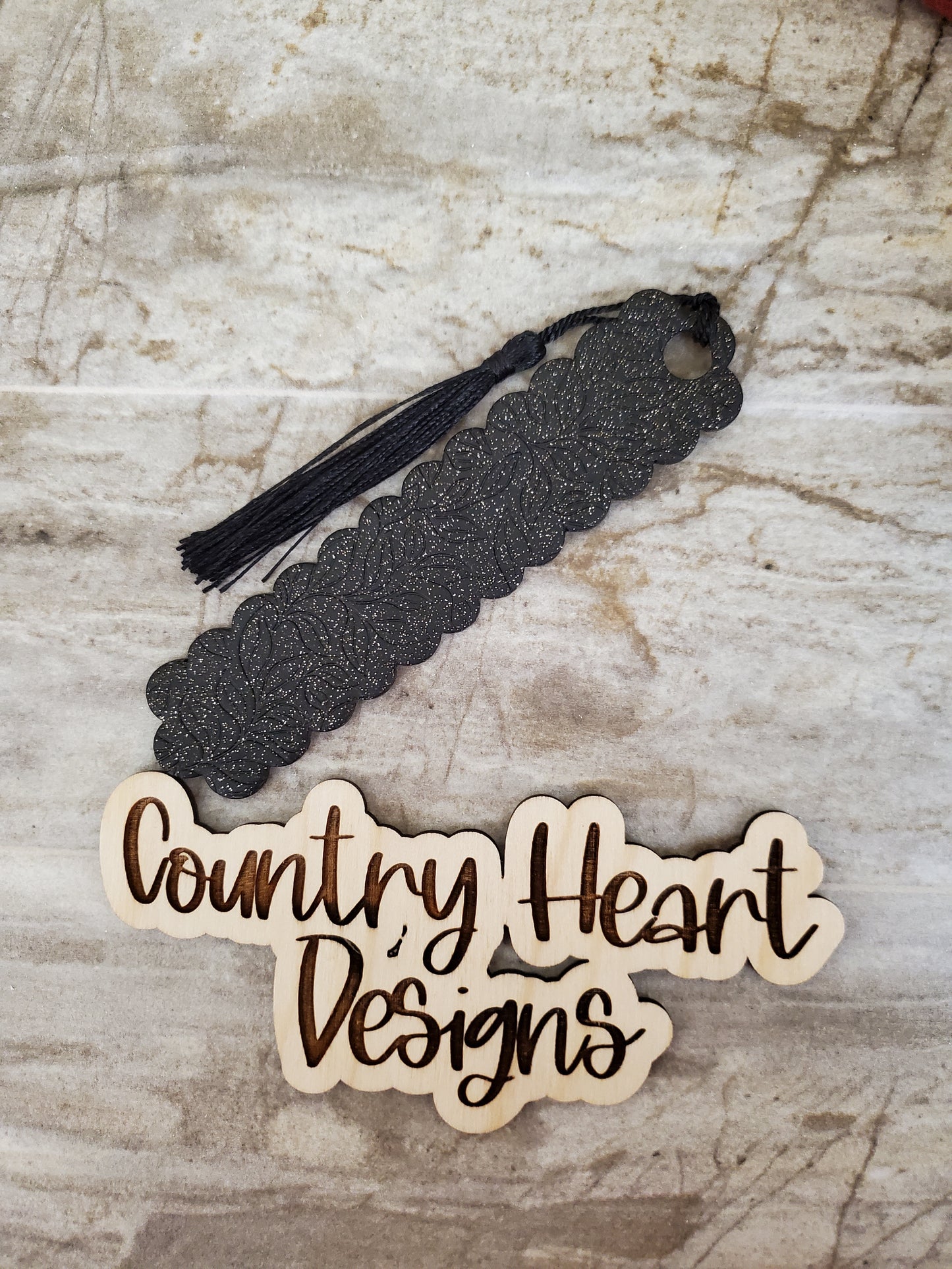#335 Black Glitter Clay Bookmarks