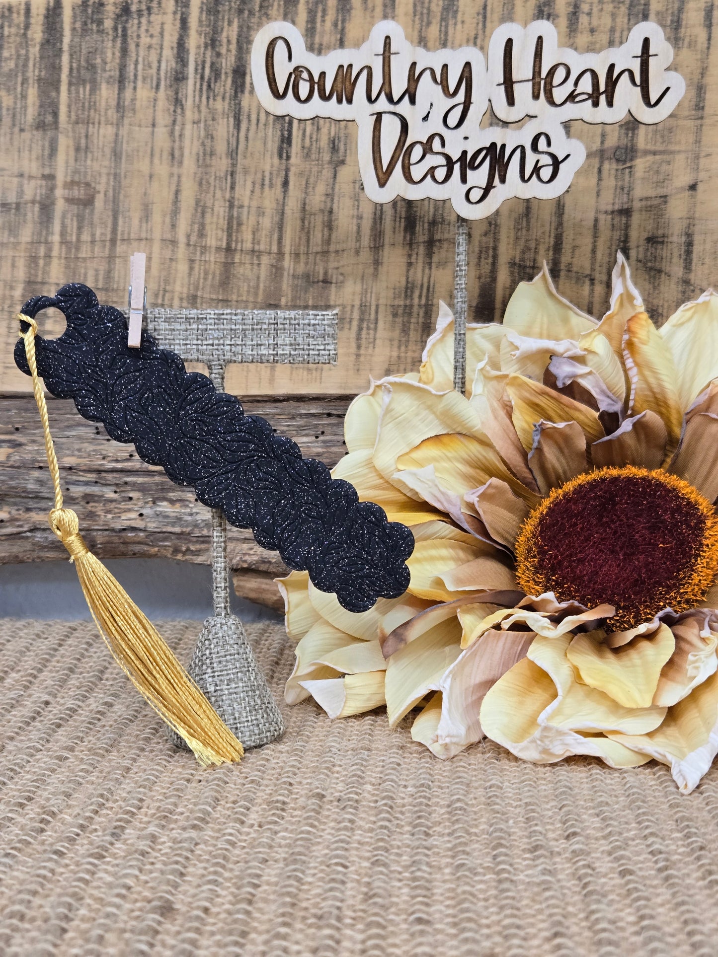 #335 Black Glitter Clay Bookmarks