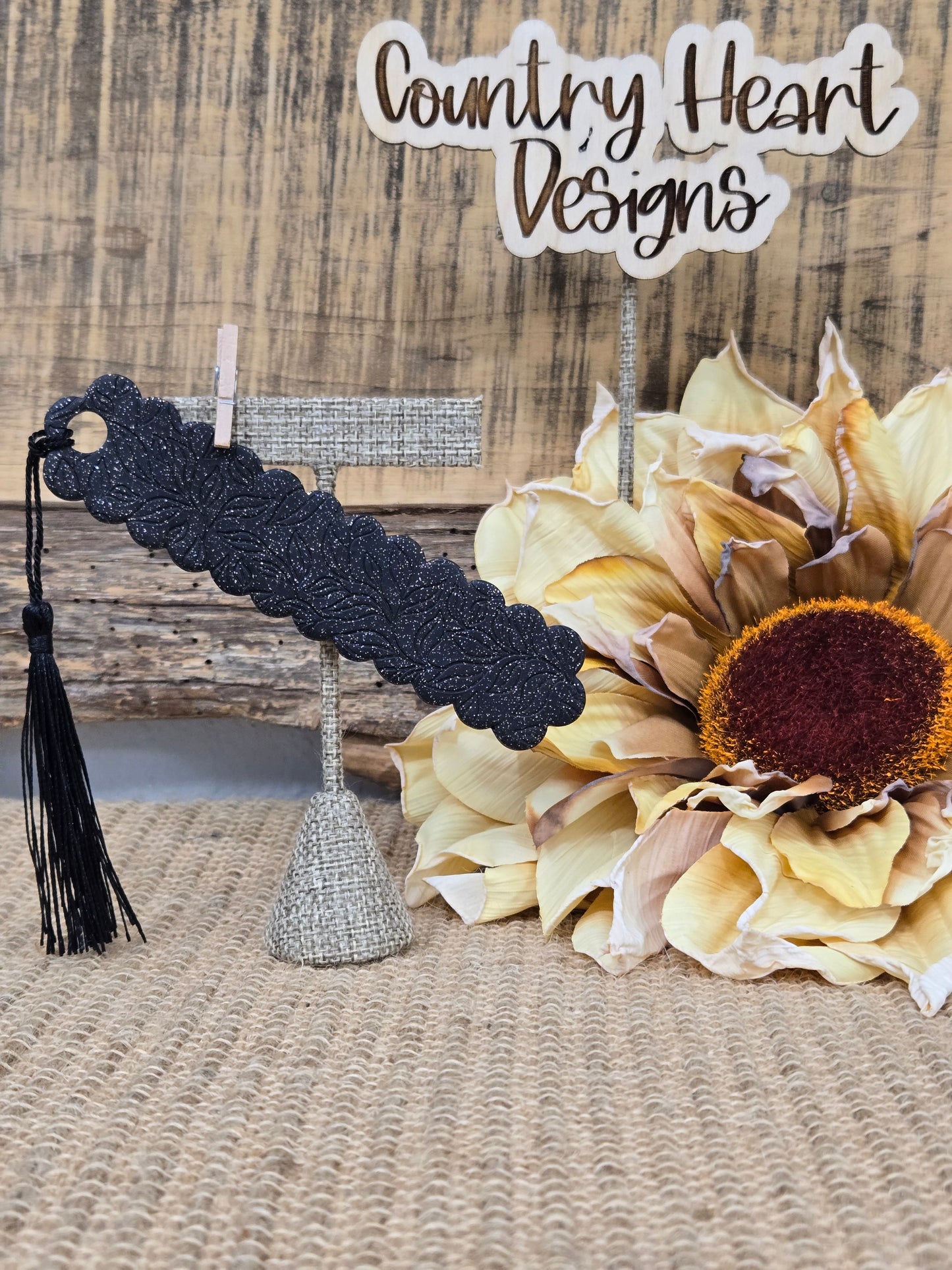 #335 Black Glitter Clay Bookmarks