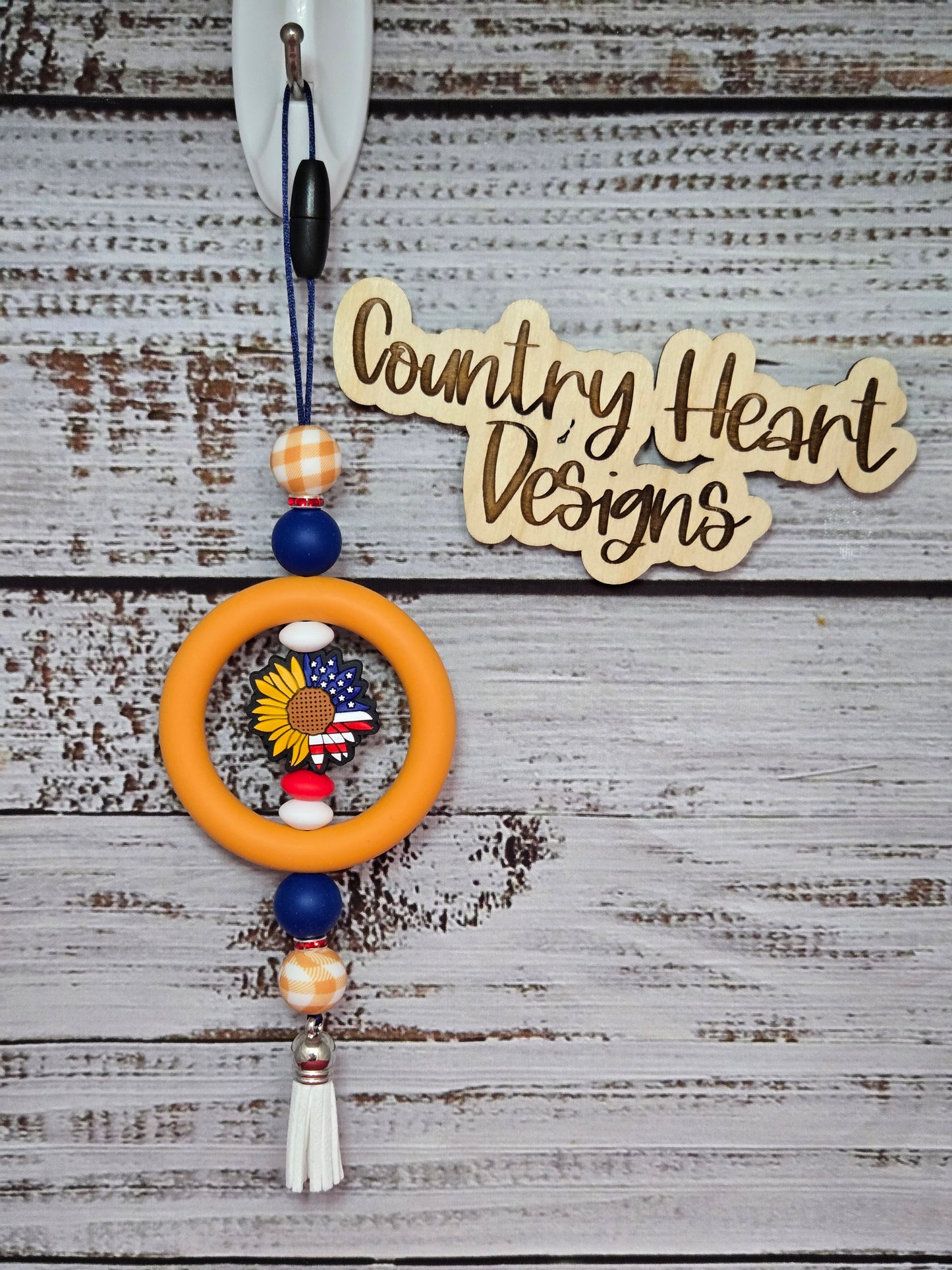 #450 Patriotic Sunflower Car Charm **πΆπππ 1 ππ πΊππππ**