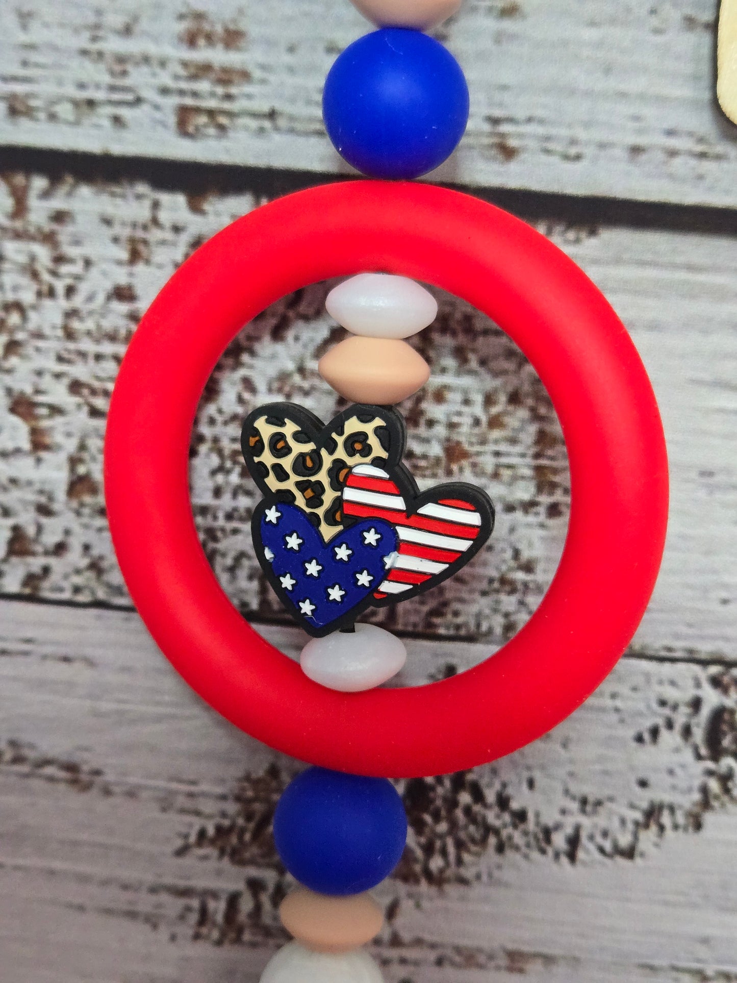 #497 Patriotic Hearts Car Charm **πΆπππ 1 ππ πΊππππ**