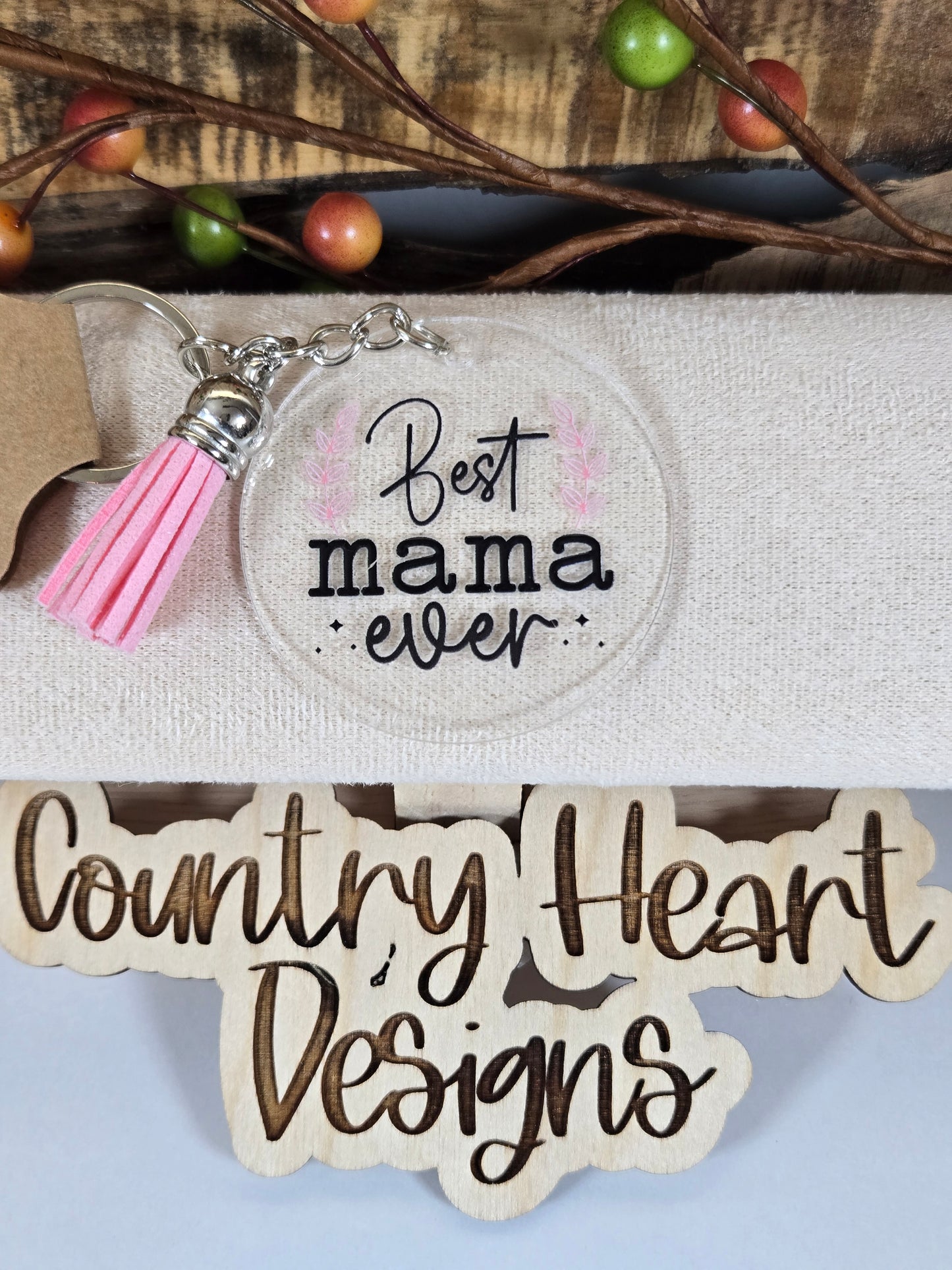 #858 Best Mama Ever Keychain **πΆπππ 1 ππ πΊππππ**