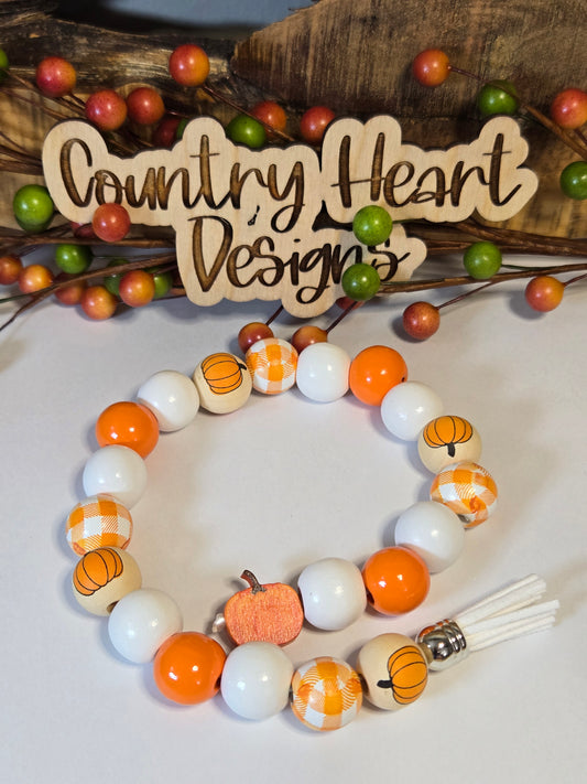 #026 Pumpkin Gingham Garland