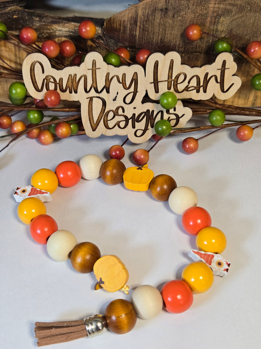 #029 Gnome Wooden Fall Beaded Garland