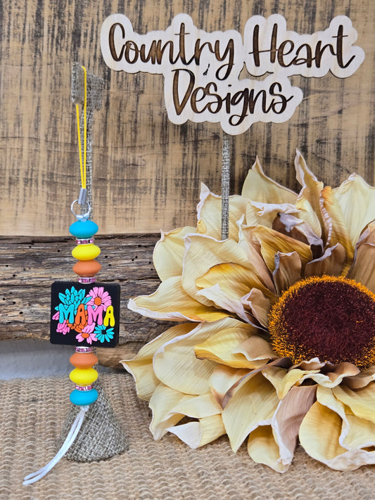 #124 Flowered Mama Phone Charm  **𝑶𝒏𝒍𝒚 1 𝒊𝒏 𝑺𝒕𝒐𝒄𝒌**