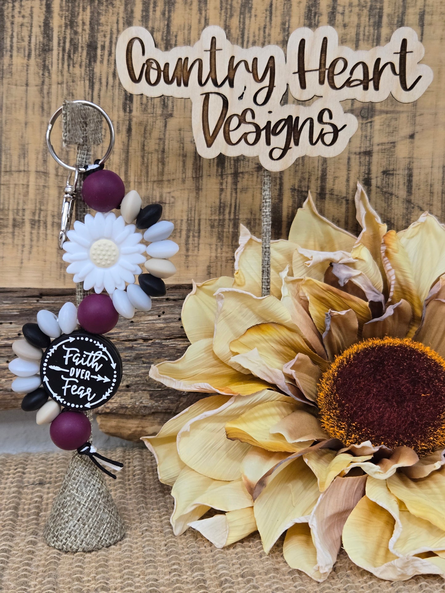 #221 Faith Double Wave Keychain  **𝑶𝒏𝒍𝒚 1 𝒊𝒏 𝑺𝒕𝒐𝒄𝒌**