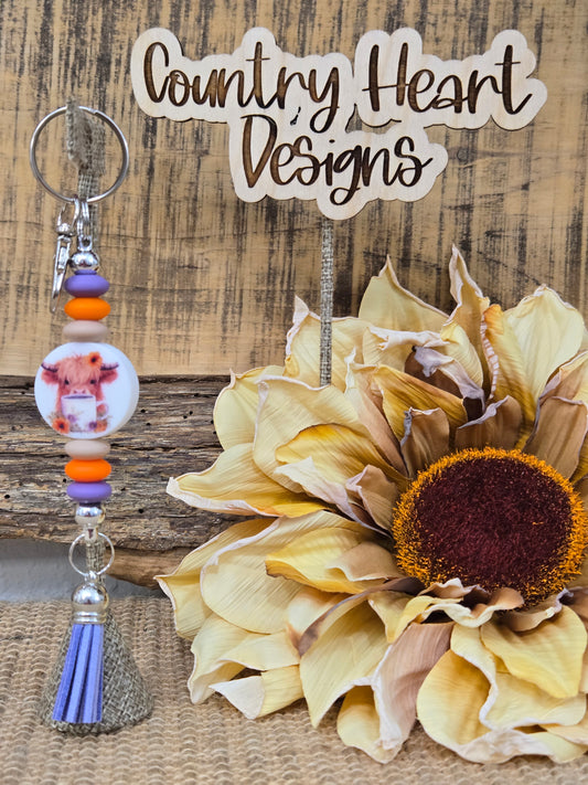 #243 Highland w/Cup Double Hoop Keychain  **𝑶𝒏𝒍𝒚 1 𝒊𝒏 𝑺𝒕𝒐𝒄𝒌**