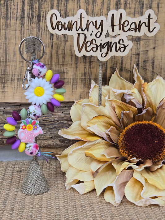 #245 Flowers Double Wave Keychain  **𝑶𝒏𝒍𝒚 1 𝒊𝒏 𝑺𝒕𝒐𝒄𝒌**