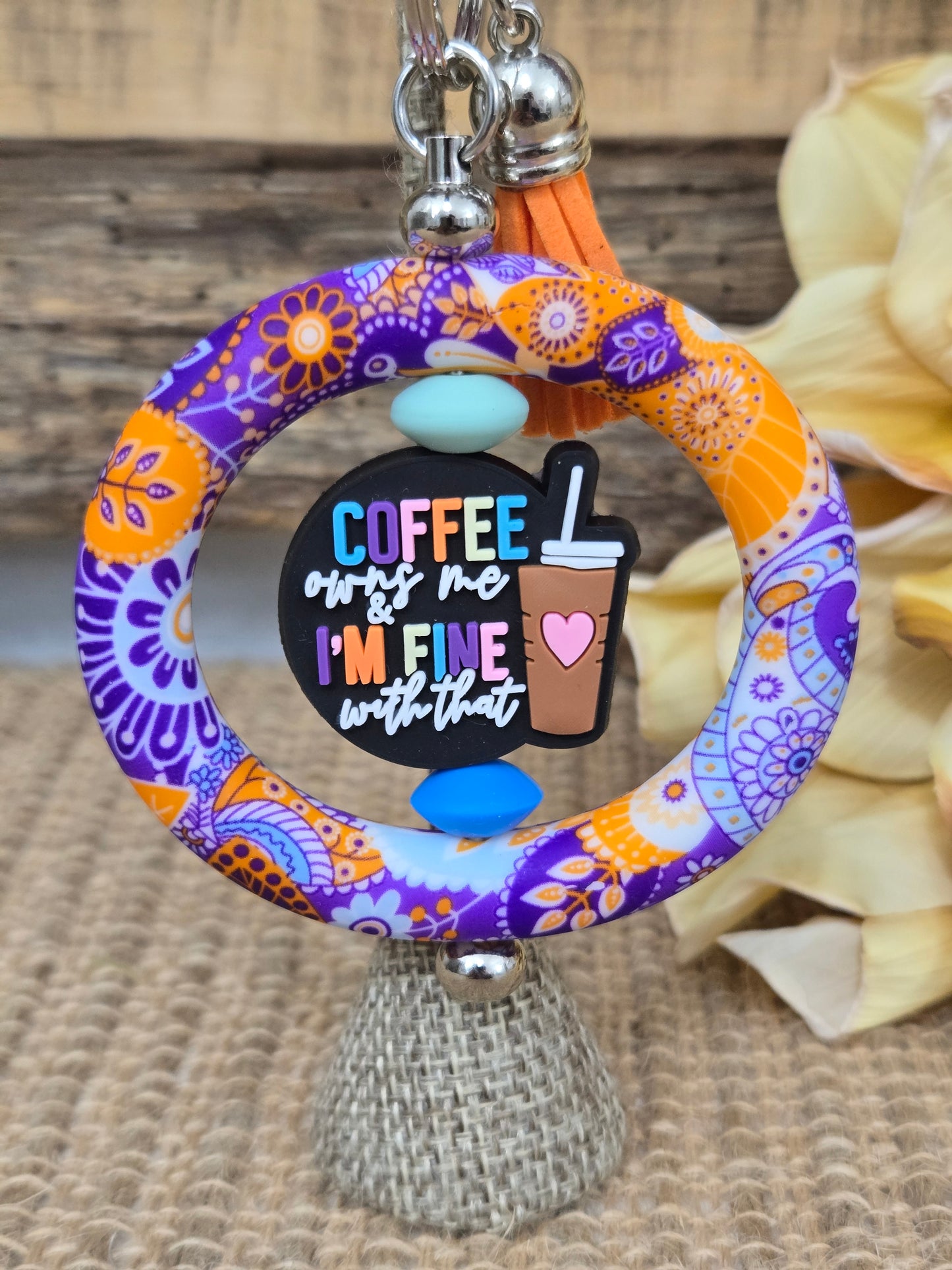 #255 Coffee Owns Me Keychain  **𝑶𝒏𝒍𝒚 1 𝒊𝒏 𝑺𝒕𝒐𝒄𝒌**