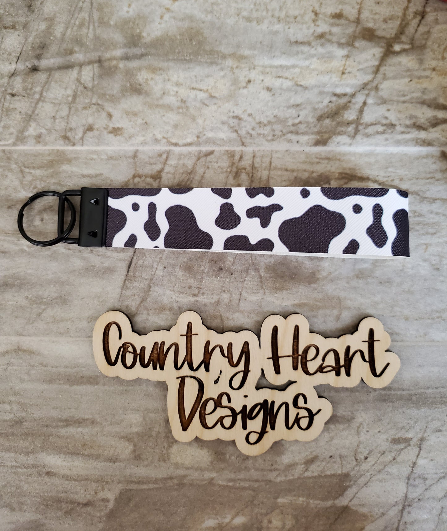 #286 Cow Print Keychain