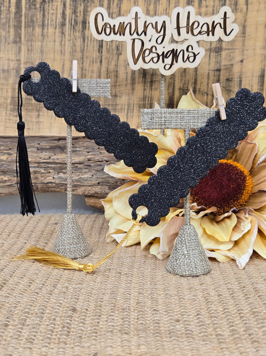 #335 Black Glitter Clay Bookmarks