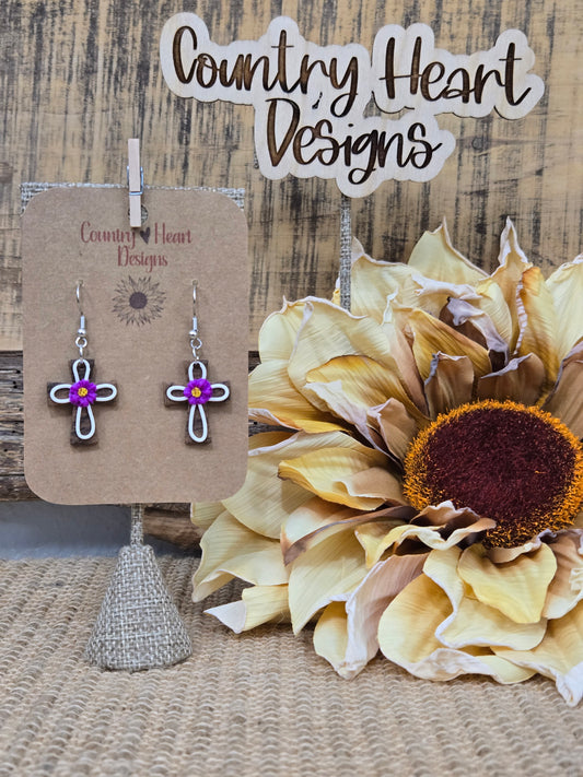 #707 Loop Cross Earrings         **𝑶𝒏𝒍𝒚 1 𝑳𝒆𝒇𝒕 𝒊𝒏 𝑺𝒕𝒐𝒄𝒌**