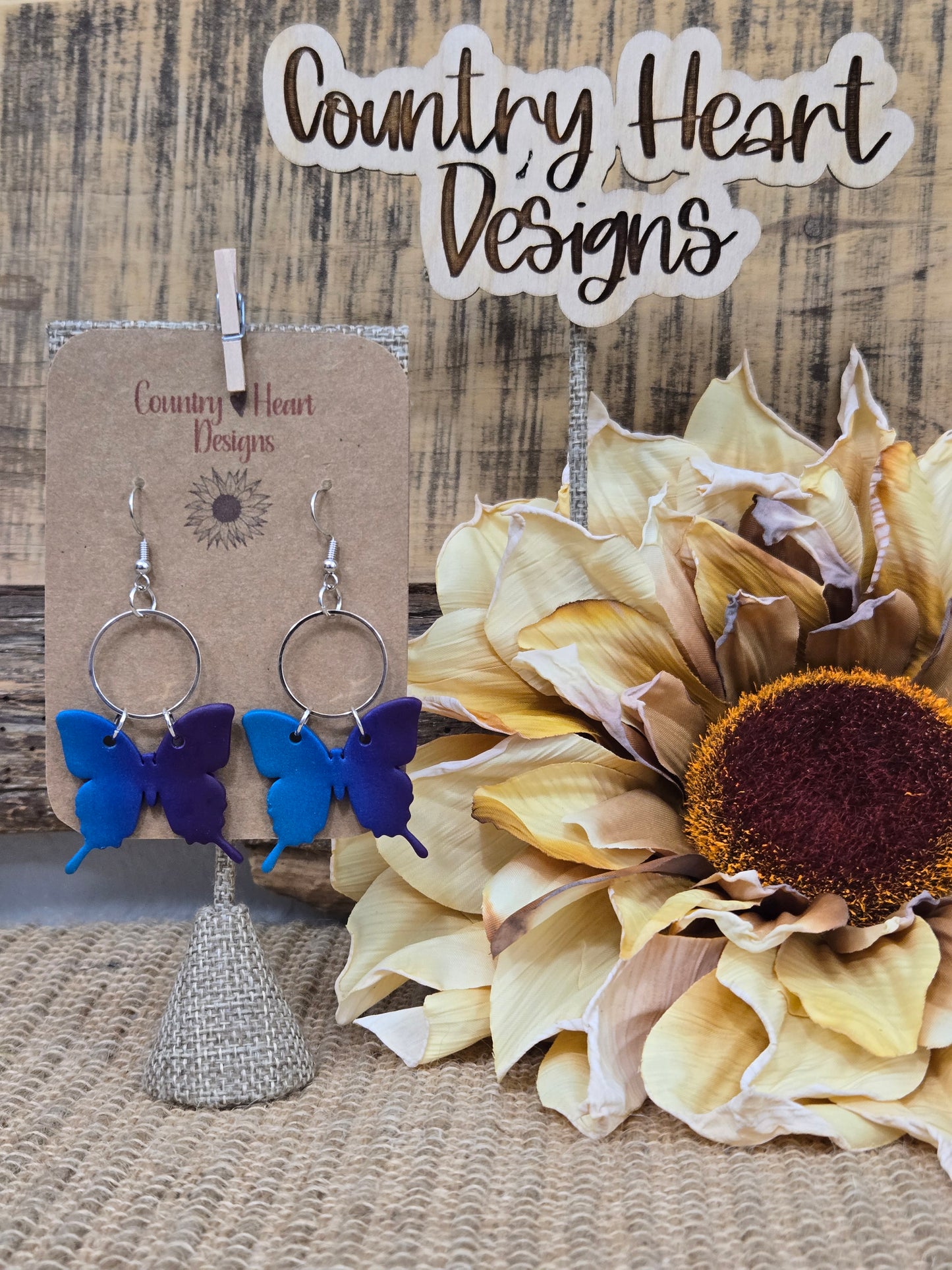 #714 Butterfly Ombre Earrings      **𝑶𝒏𝒍𝒚 1 𝑳𝒆𝒇𝒕 𝒊𝒏 𝑺𝒕𝒐𝒄𝒌**