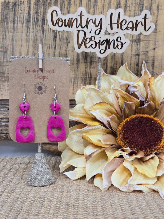 #733 Shimmer Heart Earrings