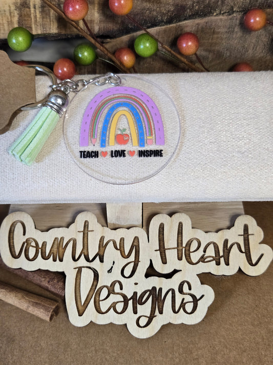 #800 Teach ❤️ Love ❤️ Inspire Keychain  **𝑶𝒏𝒍𝒚 1 𝒊𝒏 𝑺𝒕𝒐𝒄𝒌**