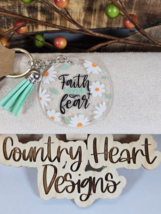 #829 Faith over Fear Keychain **𝑶𝒏𝒍𝒚 1 𝒊𝒏 𝑺𝒕𝒐𝒄𝒌**