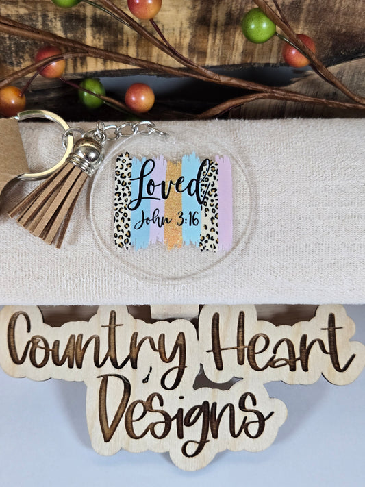#846 Loved John 3:16 Keychain **𝑶𝒏𝒍𝒚 1 𝒊𝒏 𝑺𝒕𝒐𝒄𝒌**