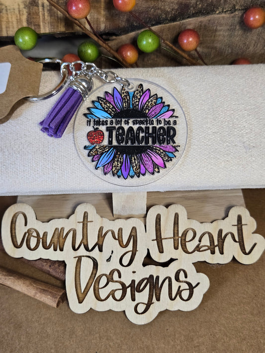 #863 It Takes a lot of Sparkle to be a Teacher Keychain  **𝑶𝒏𝒍𝒚 1 𝒊𝒏 𝑺𝒕𝒐𝒄𝒌**