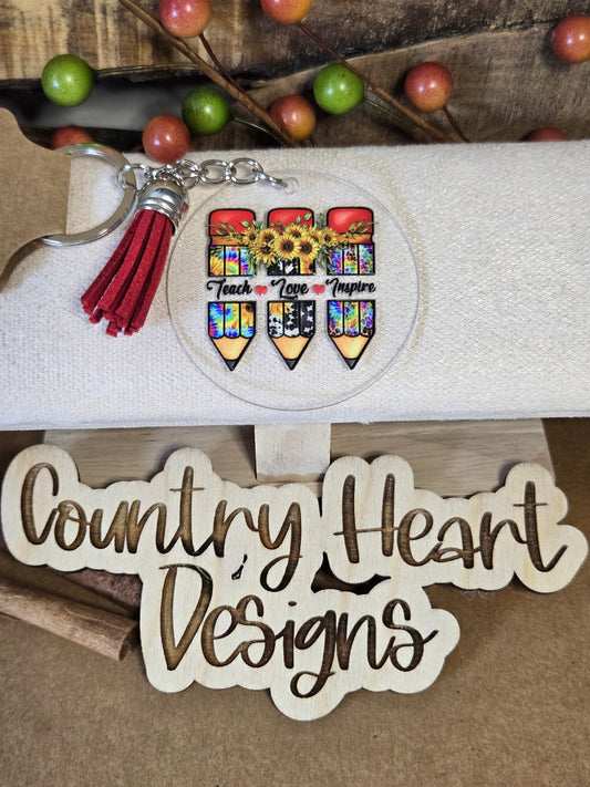 #874 Teach ❤️ Love ❤️ Inspire Keychain  **𝑶𝒏𝒍𝒚 1 𝒊𝒏 𝑺𝒕𝒐𝒄𝒌**
