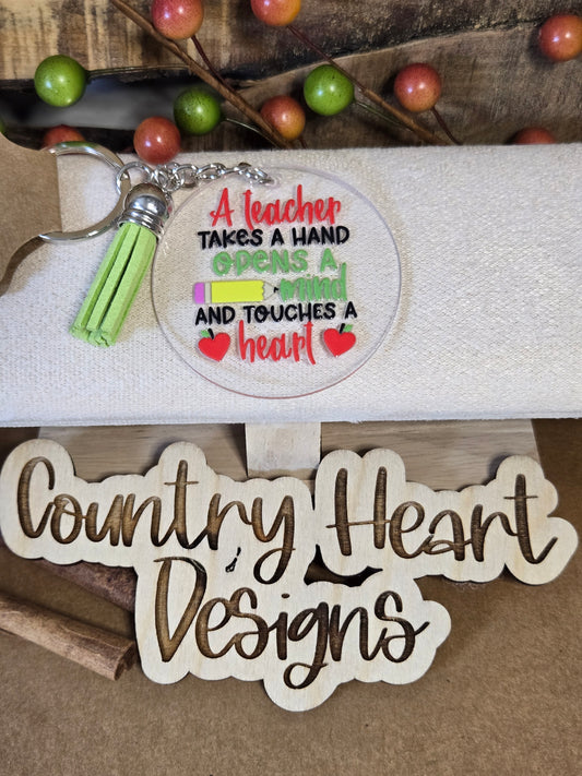 #877 A Teacher Takes a Hand, Opens a Mind & Touches a Heart Keychain **𝑶𝒏𝒍𝒚 1 𝒊𝒏 𝑺𝒕𝒐𝒄𝒌**