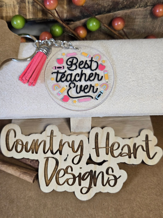 #897 Best Teacher Ever Keychain  **𝑶𝒏𝒍𝒚 1 𝒊𝒏 𝑺𝒕𝒐𝒄𝒌**