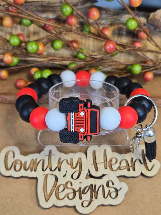 #936 Red Jeep Wristlet
