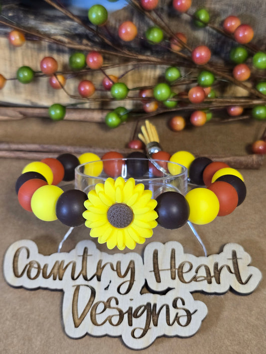 #983 Fall Sunflower Wristlet  **𝑶𝒏𝒍𝒚 1 𝒊𝒏 𝑺𝒕𝒐𝒄𝒌**